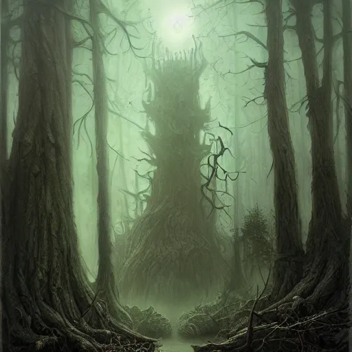 Prompt: evil toads in the forest, foggy, atmospheric, highly detailed, hyperrealistic, gothic horror, gerald brom, tony sart, larry elmore, anato finnstark