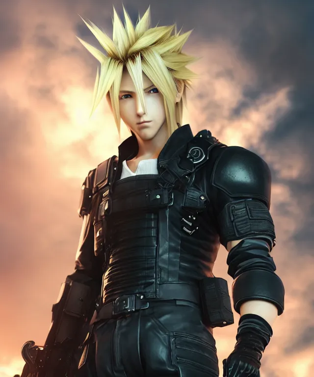 Prompt: cloud strife, crisp 8 k line art, digital painting, artstation, unreal engine, octane render, emissive lighting, concept art, matte, sharp focus, hyper realistic lighting, illustration, art by ayami kojima