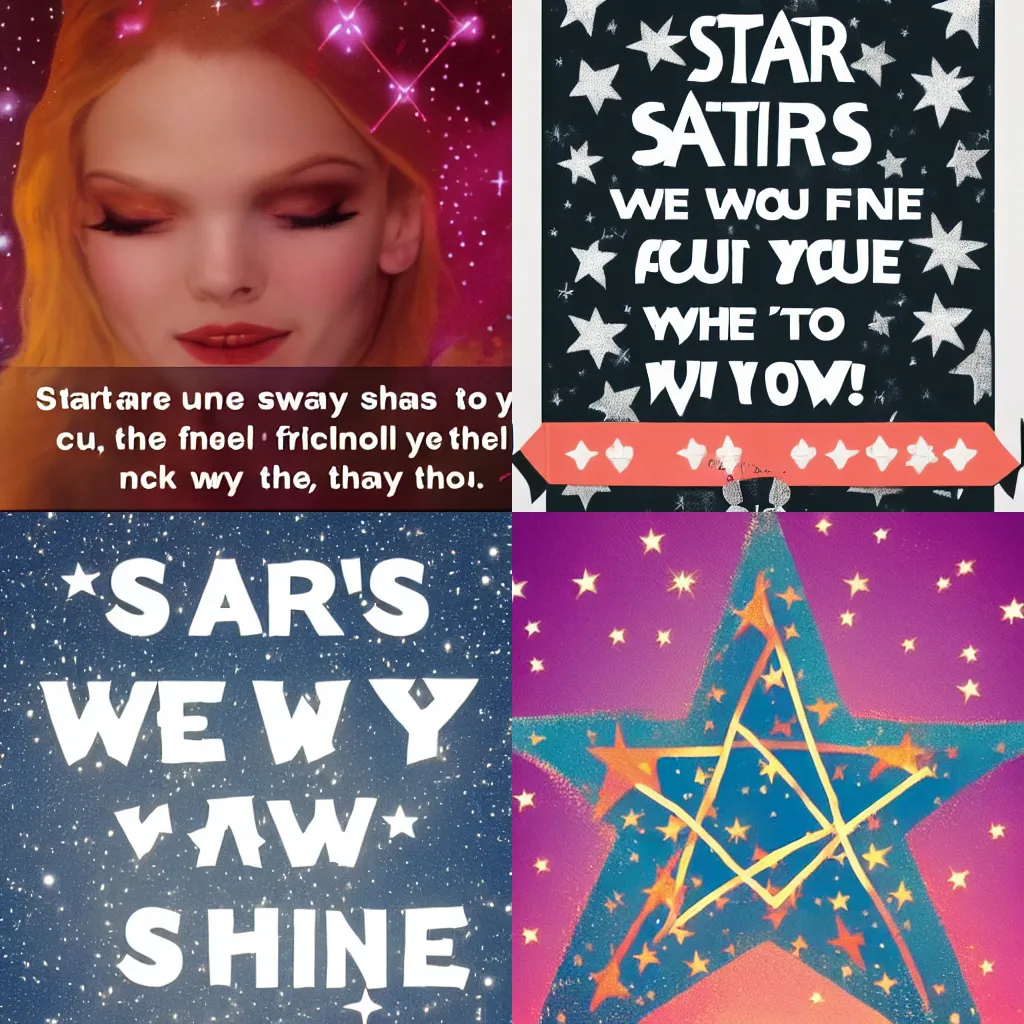 Prompt: stars when you shine, you know how I feel