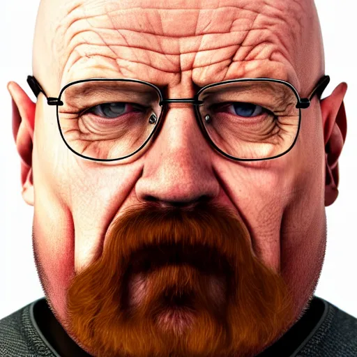 Prompt: photo portrait of a morbidly obsee walter white with a beard, morbidly obese, realistic, hyperrealistic, 8 k resolution, hd quality, very detailed, highly detailed, intricate details, real life, real world, trending on artstation, digital art, really realistic, very realistic, headshot, head in frame, photograph, portrait