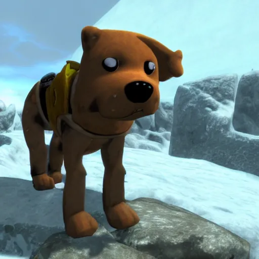 Prompt: Jake the Dog from Adventure Time in Skyrim