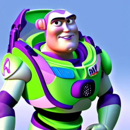 Image similar to realistic! photo of buzz lightyear with a buzz cut hairstyle, trending on artsation, 8k