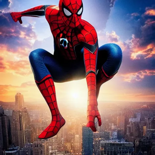 Prompt: epic 8k Spider-Man movie poster hdr amazing lighting