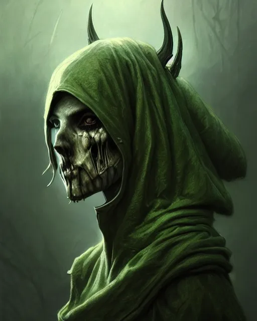 Image similar to concept art by artgerm, pestilence of the four horsemen of the apocalypse, soft green natural light, intricate, death with hood, highly detailed dark art, digital painting, artstation, concept art, smooth, sharp focus, illustration, art by greg rutkowski and luis rollo and uang guangjian and gil elvgren, symmetry!