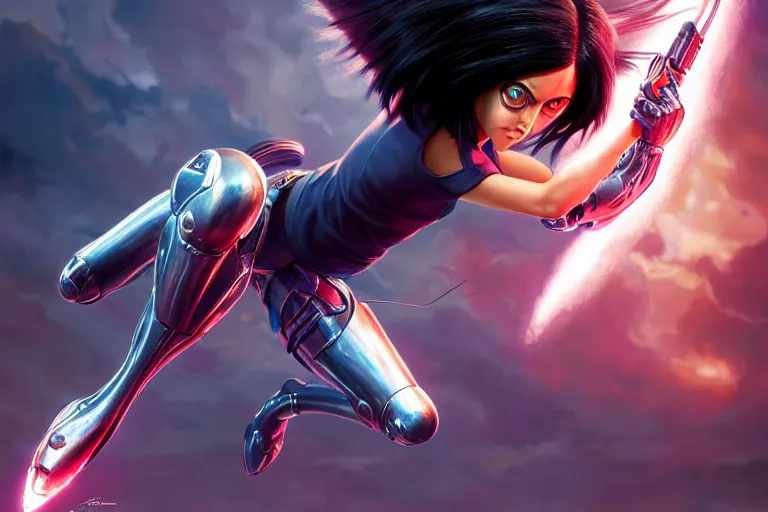 Prompt: photograph of battle angel alita in real life, dynamic lighting, passionate, magazine cover art, vivid colors, cinematic, highly detailed, 8 0 mm photo, artstation, matte, sharp focus, art by artgerm and greg rutkowski