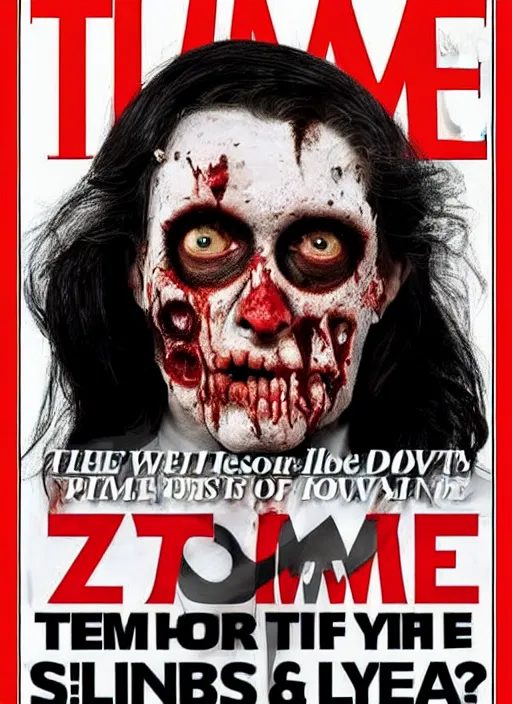 Prompt: TIME magazine presents a zombie as person of the year