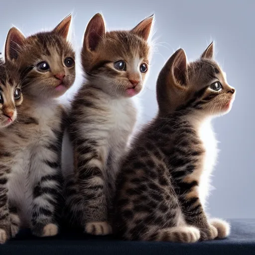 Image similar to an amazing award winning photo of kittens singing in a mic, very detailed and sharp, 4k hdr, masterpiece