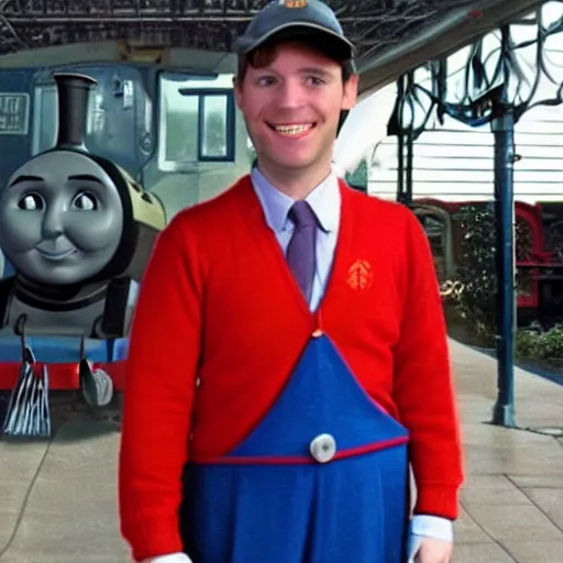 Prompt: Thomas the tank engine as a human