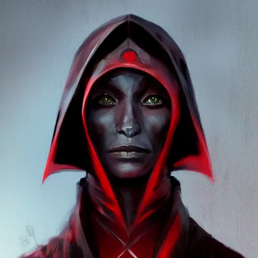 Image similar to portrait of a woman by greg rutkowski, young sith knight darth talon, red and black skin, star wars expanded universe, wearing black robes, she is about 2 0 years old, highly detailed portrait, digital painting, artstation, concept art, smooth, sharp foccus ilustration, artstation hq