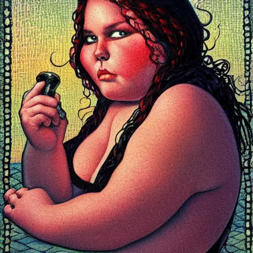 Prompt: they told you too fat gerald brom, paul signac, trending on artstation