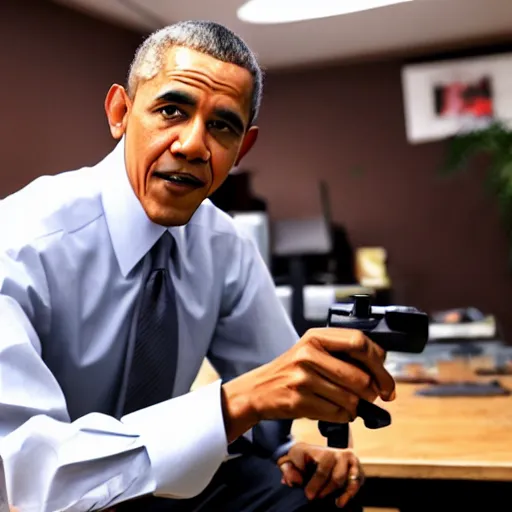 Image similar to Barack Obama playing video games