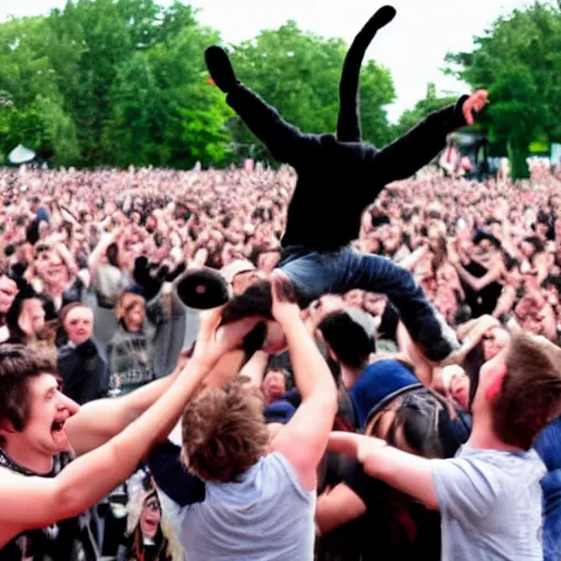 Prompt: stagediving cat