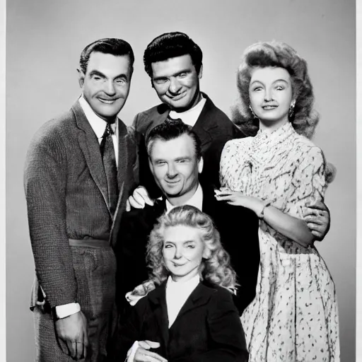 Image similar to family portrait of buddy ebsen, irene ryan, max baer, donna douglas from the beverly hillbillies, maria sibylla merian,