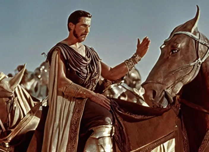 Image similar to film still of Christian Bale as Judah Ben-Hur in Ben Hur 1959