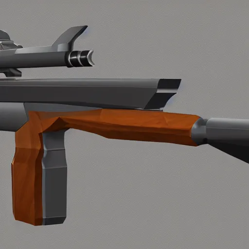 Prompt: double barrel shotgun, low poly artstation