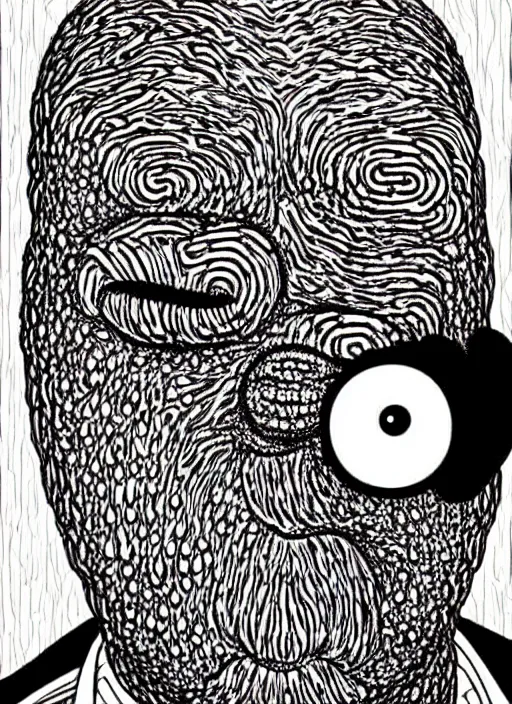 Image similar to junji ito style homer simpson, intricate, highly detailed, illustration, art by junji ito, junji ito