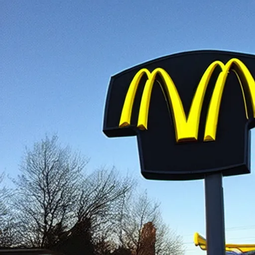 Image similar to mcdonalds sign, but the text just says the end is near