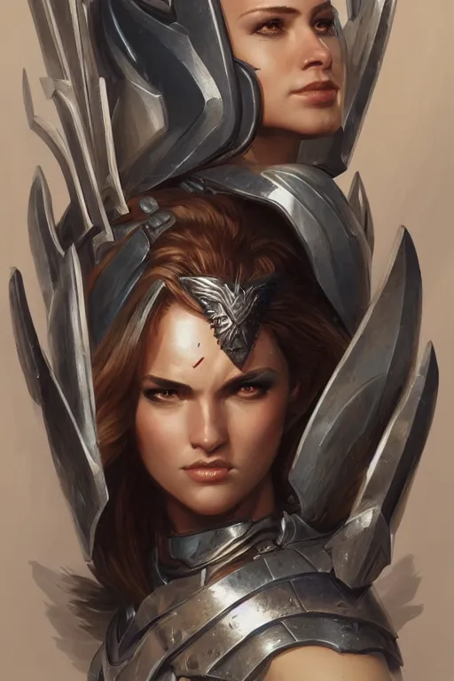 Image similar to amazon valkyrie athena, d & d, fantasy, portrait, highly detailed, headshot, digital painting, trending on artstation, concept art, sharp focus, illustration, art by artgerm and greg rutkowski and magali villeneuve