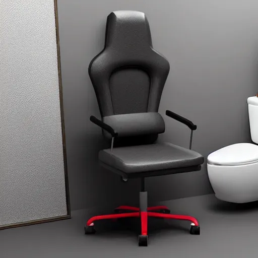 Prompt: gaming chair as a toilet realistic