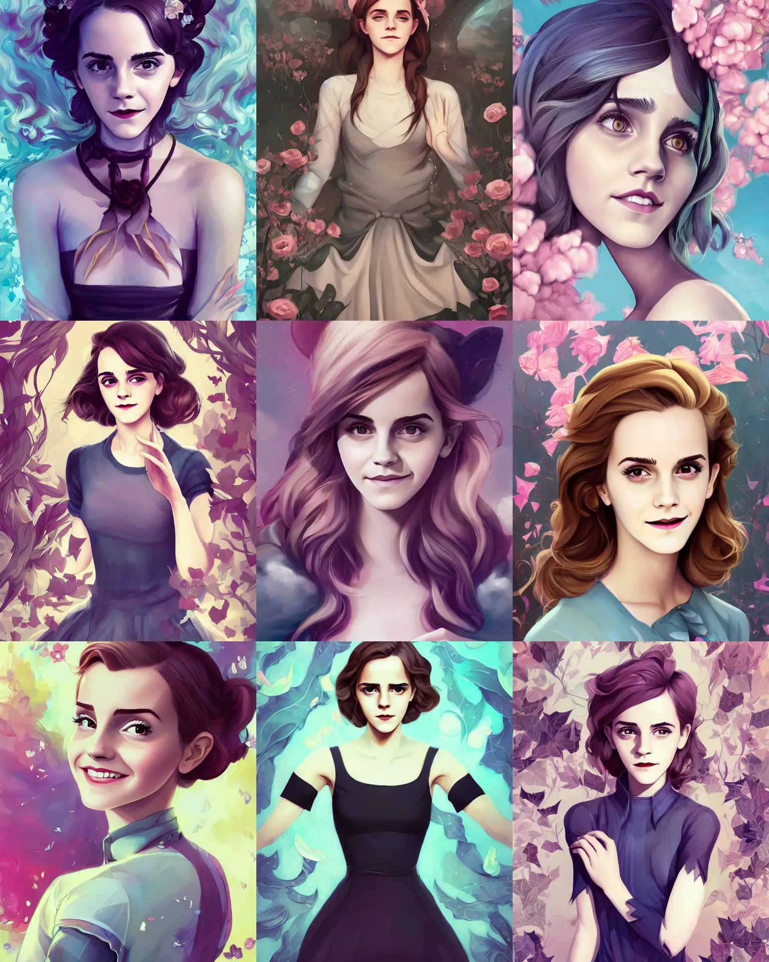 Prompt: beautiful full body Emma Watson smiling, art by lois van baarle and loish and ross tran and rossdraws and sam yang and samdoesarts and artgerm, digital art, highly detailed, intricate, sharp focus, Trending on Artstation HQ, deviantart, unreal engine 5, 4K UHD image, Cecil Beaton, Lee Miller, Irving Penn, David Bailey