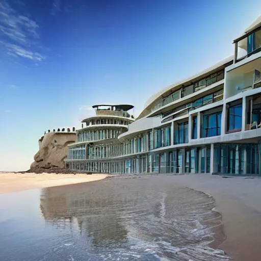 Image similar to create a set of beautiful beach located architecture building