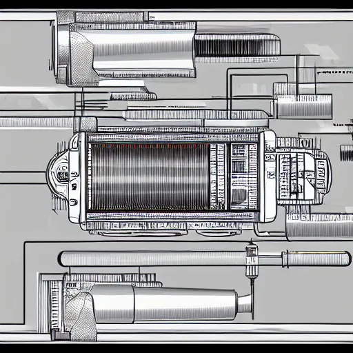 Image similar to exploded technical diagram of the most useless machine ever. highly detailed, vector drawing, very very precise, mechanical diagram, technical manual, 8 k, high resolution scan