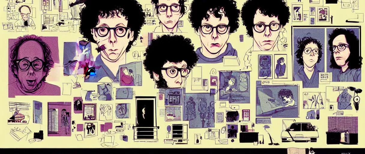 Image similar to character study of todd solondz mixed with charlie kaufman | vivid colors : storyboard, dramatic and emotional, concept design, realistic. by gabriel hardman, joe alves, j. todd anderson, chris bonura. cinematic atmosphere, detailed and intricate, perfect anatomy