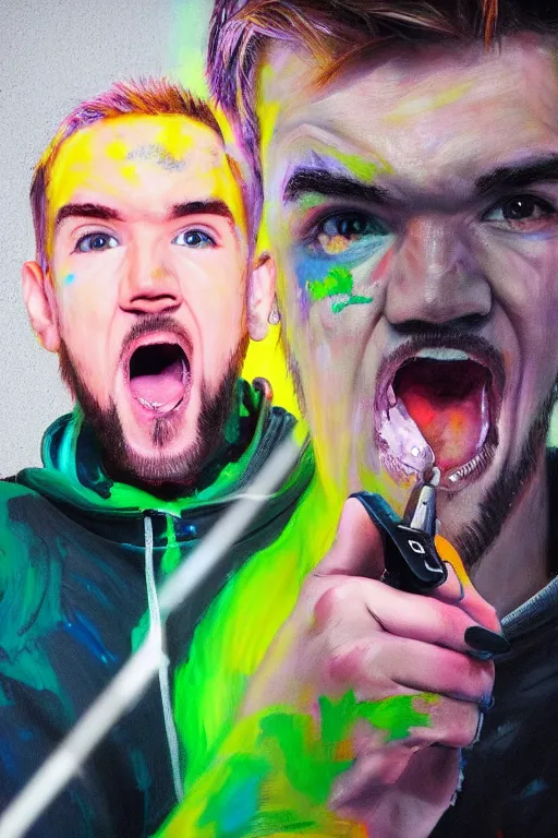 Image similar to Sean McLoughlin, jacksepticeye, irish youtuber, solo portrait, yelling really loud 🎨🖌️