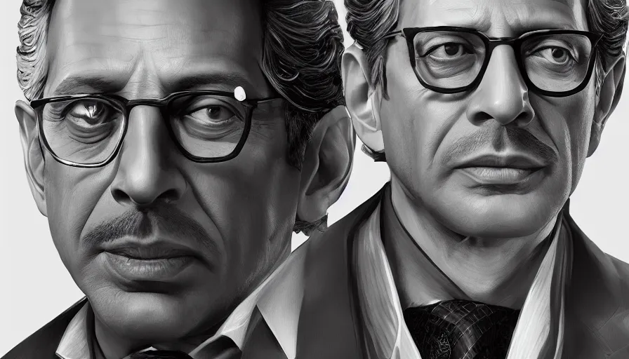 Image similar to Jeff Goldblum as Don Corleone, hyperdetailed, artstation, cgsociety, 8k