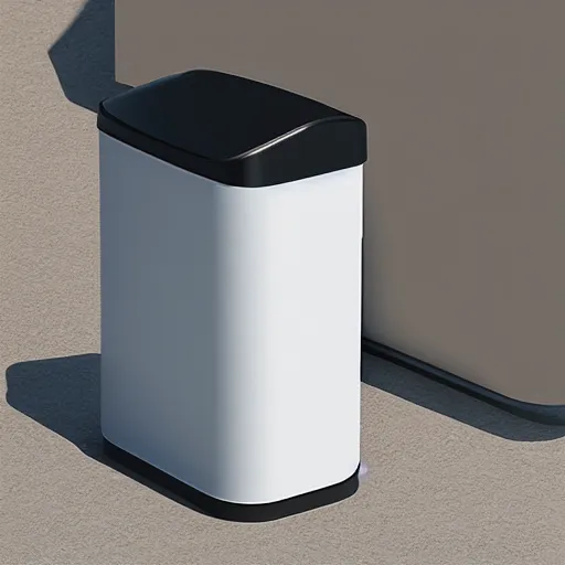 Image similar to Gorgeous trash can designed by Apple, isometric view, 4k