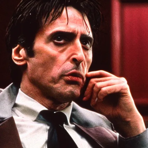 Prompt: Al Pacino as The American Psycho, cinematic still