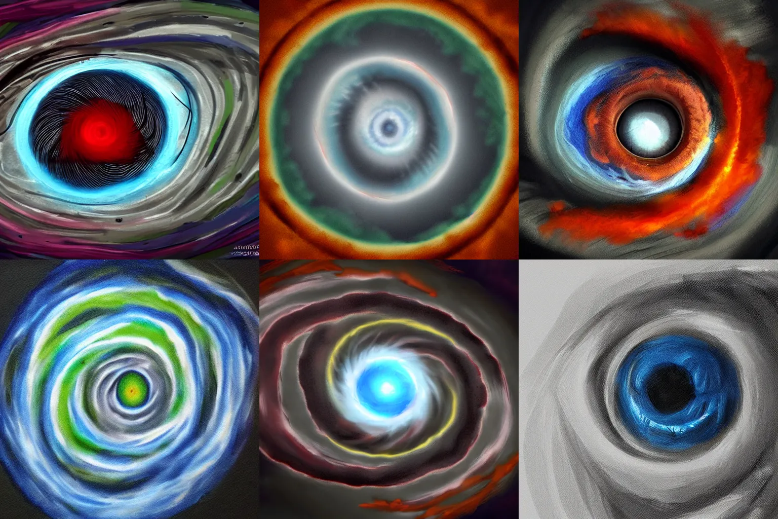 Prompt: eye of the storm, twister, vortex, round, trending on artstation