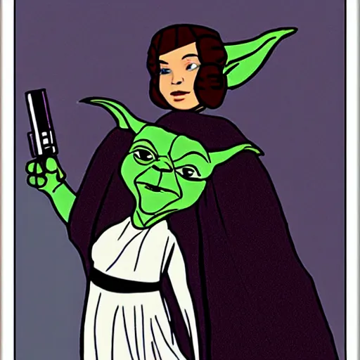 Prompt: Yoda as Princess Leia