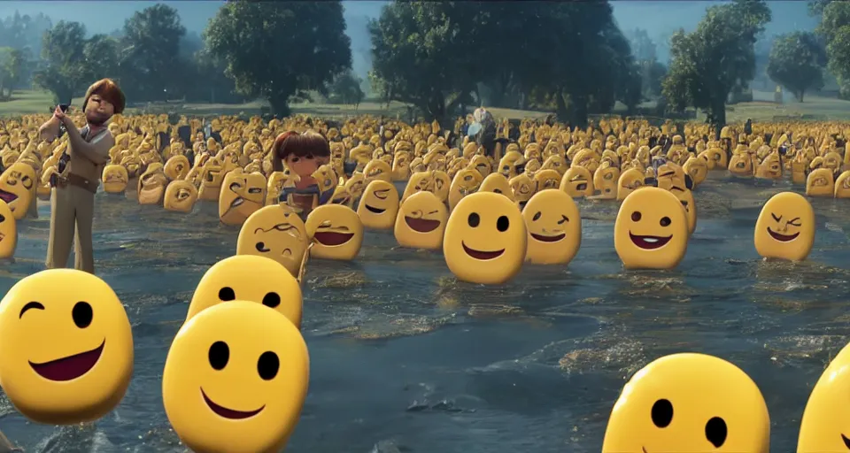 Prompt: still from the emoji movie ( 2 0 1 7 )