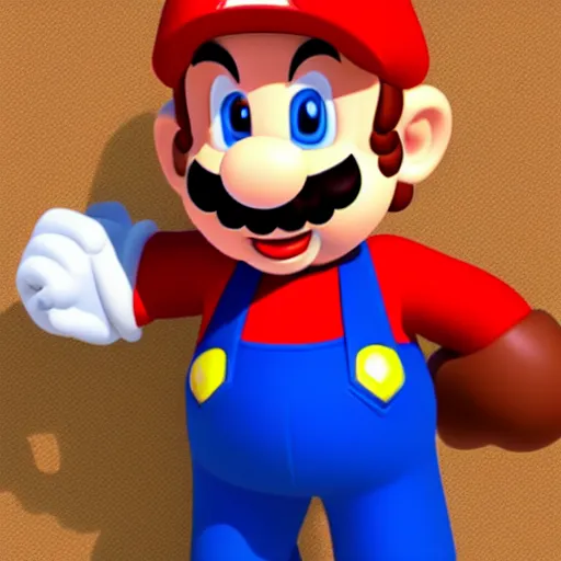 Prompt: Hyper realistic photo of Mario from Super Mario Bros