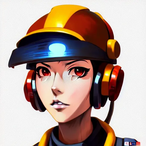 Image similar to beautiful anime style digital painting portrait of engineer woman from team fortress 2 by valve, 4 k, 8 k, hd, high resolution, highly detailed, intricate detail, ultra realistic faces, digital art, trending on artstation, team fortress 2