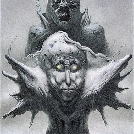 Image similar to ghostbusters logo by zdzislaw beksinski