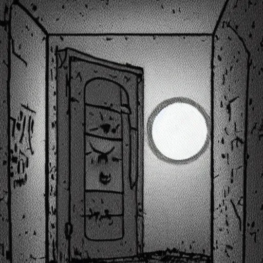 Prompt: grainy horror movie still of tentacles monster in closet, child room, moonlight, eerie, artstation