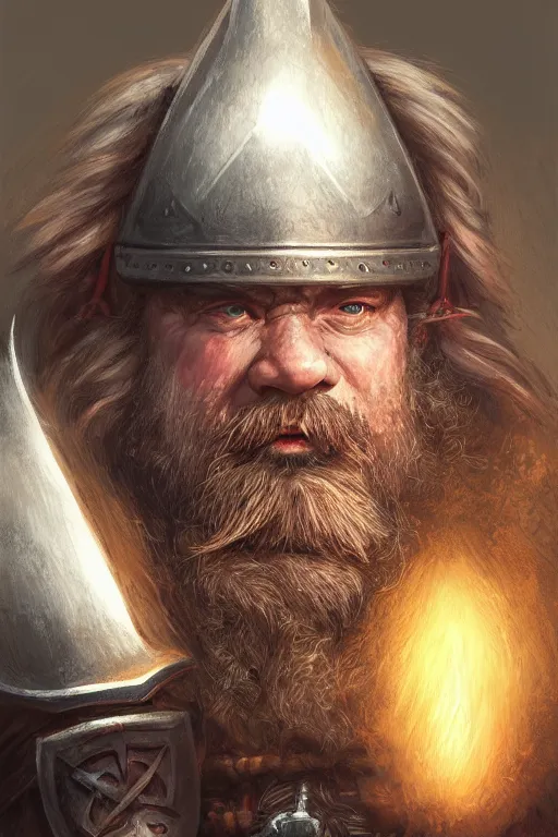 Image similar to dwarf knight portrait, highly detailed, d & d, fantasy, highly detailed, digital painting, trending on artstation, concept art, sharp focus, illustration, global illumination, ray tracing, realistic shaded, art by artgerm and greg rutkowski and fuji choko and viktoria gavrilenko and hoang lap