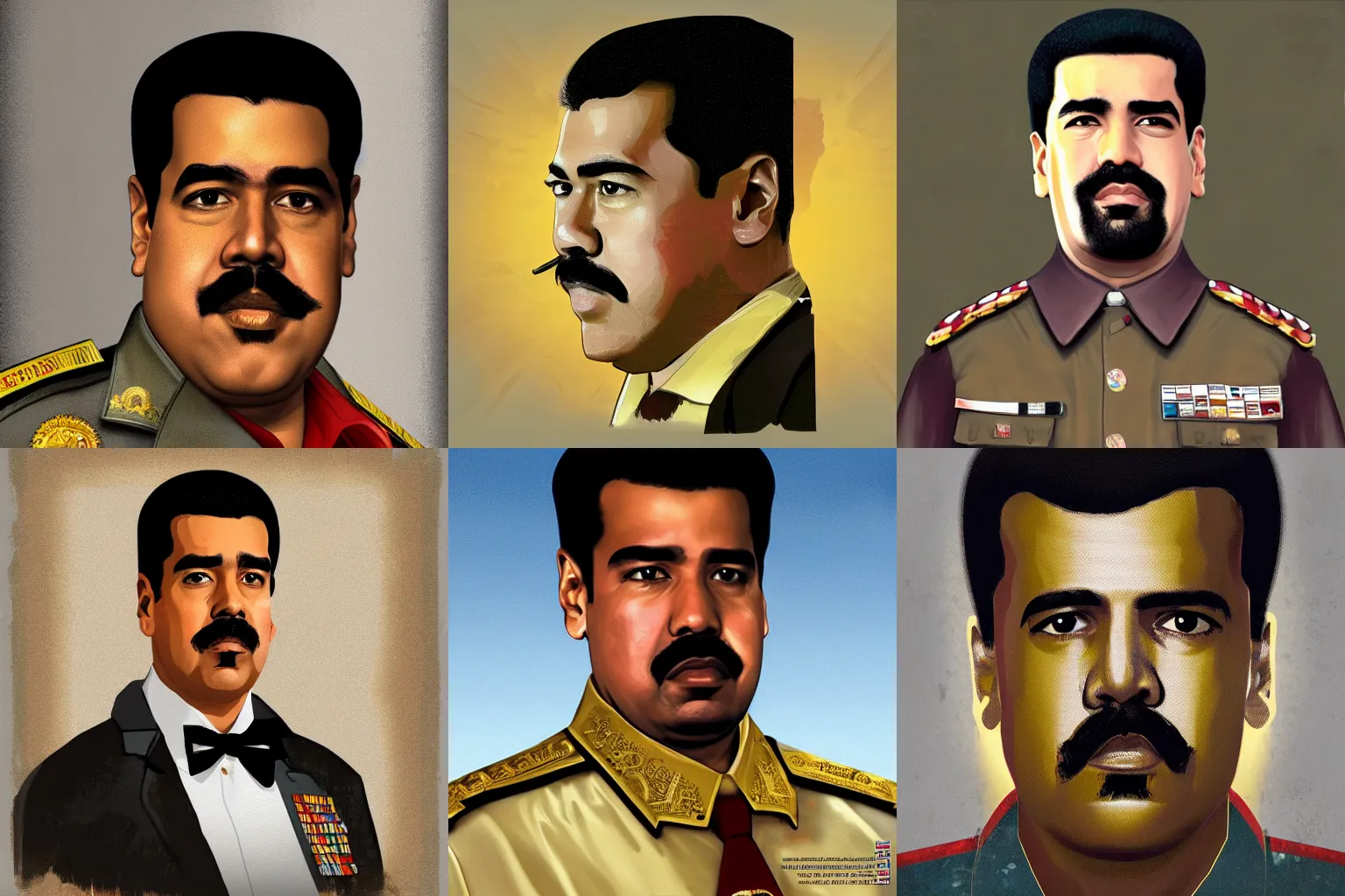 Prompt: Nicolás Maduro portrait in Disco Elysium, Disco Elysium style, simple, concept art