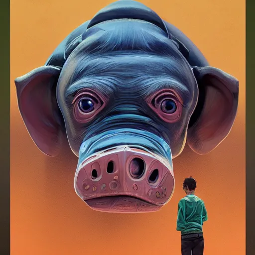 Image similar to highly detailed portrait 🤖🐷 in gta v, stephen bliss, unreal engine, fantasy art by greg rutkowski, loish, rhads, ferdinand knab, makoto shinkai and lois van baarle, ilya kuvshinov, rossdraws, tom bagshaw, global illumination, radiant light, detailed and intricate environment