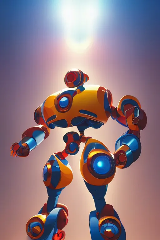 Image similar to metabots medabots medarotto medarot robot minimalist comics, behance hd by jesper ejsing, by rhads, makoto shinkai and lois van baarle, ilya kuvshinov, rossdraws global illumination ray tracing hdr radiating a glowing aura