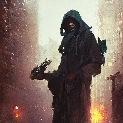 Prompt: city hermit art by greg rutkowski