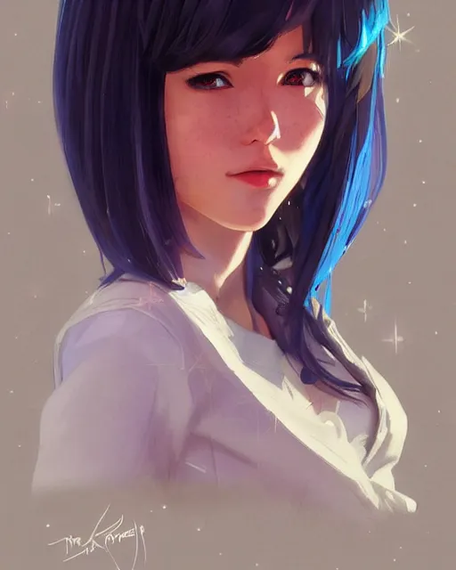 Image similar to portrait Anime space cadet girl cute-fine-face, pretty face, realistic shaded Perfect face, fine details. Anime. realistic shaded lighting by Ilya Kuvshinov Giuseppe Dangelico Pino and Michael Garmash and Rob Rey, IAMAG premiere, aaaa achievement collection, elegant freckles, fabulous