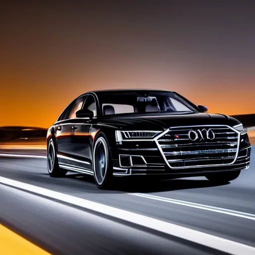 Image similar to black 2020 audi a8 racing at night in bucharest