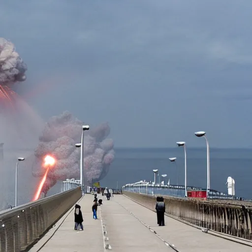 Image similar to Crimean Bridge exploding