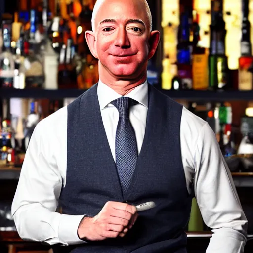Prompt: jeff bezos in eastenders sitting at the bar
