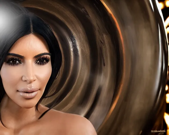 Prompt: Kim Kardashian inside a giant cup of coffee, highly detailed, cinematic, award winning, studio lighting