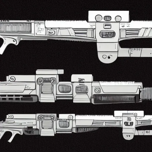 Image similar to detailed cross section of an weapon from the future