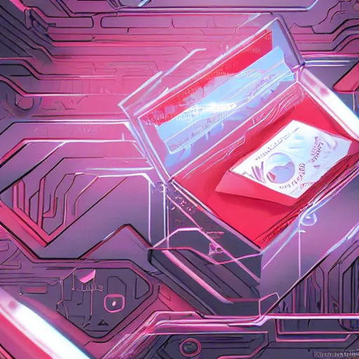 Prompt: Medium shot of a mysterious envelope, digital illustration, Android Netrunner